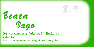 beata vago business card